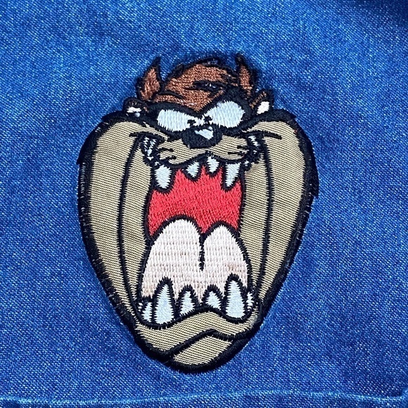 Vintage Looney Tunes Tasmanian Devil Jean Shirt Sz. L - Picture 3 of 10
